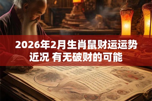 2026年2月生肖鼠财运运势近况 有无破财的可能