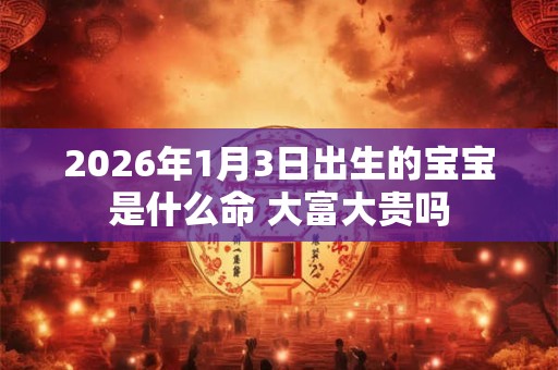 2026年1月3日出生的宝宝是什么命 大富大贵吗