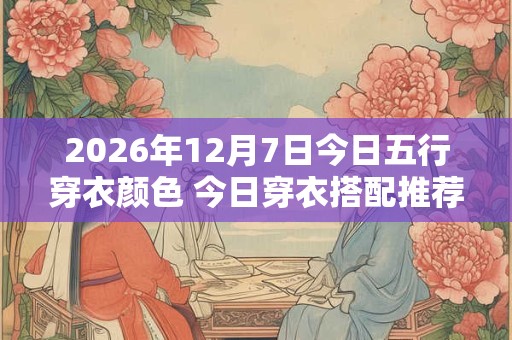 2026年12月7日今日五行穿衣颜色 今日穿衣搭配推荐！