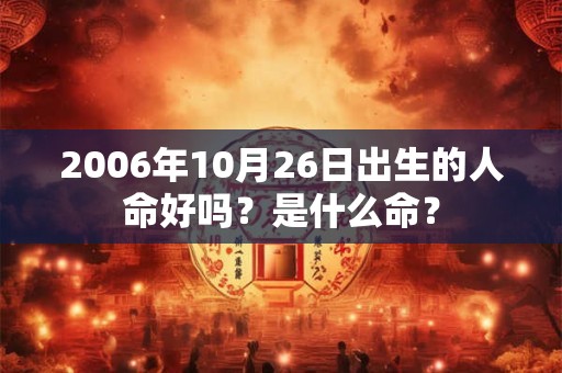 2006年10月26日出生的人命好吗?是什么命? 2006年10月26日出生的人命好吗?是什么命?