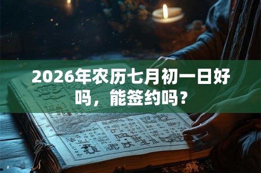 2026年农历七月初一日好吗，能签约吗？