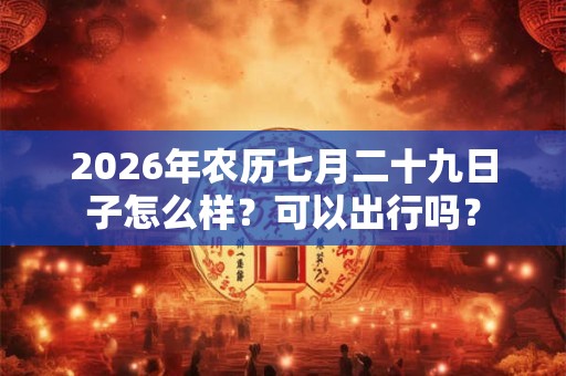 2026年农历七月二十九日子怎么样？可以出行吗？