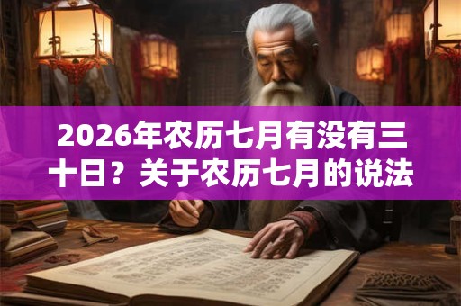 2026年农历七月有没有三十日？关于农历七月的说法
