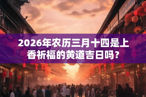 2026年农历三月十四是上香祈福的黄道吉日吗？