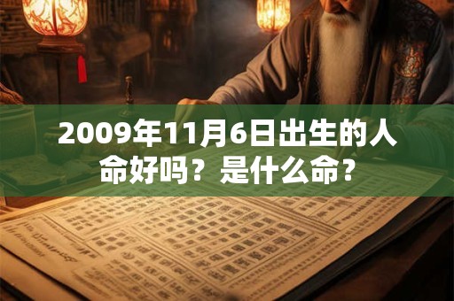 2009年11月6日出生的人命好吗？是什么命？