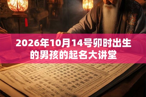 2026年10月14号卯时出生的男孩的起名大讲堂
