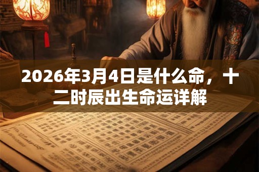 2026年3月4日是什么命,十二时辰出生命运详解 2026年3月4日是什么命,十二时辰出生命运详解