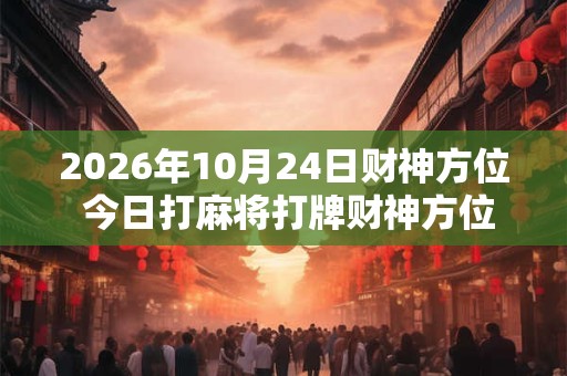 2026年10月24日财神方位 今日打麻将打牌财神方位! 2026年10月24日财神方位 今日打麻将打牌财神方位!