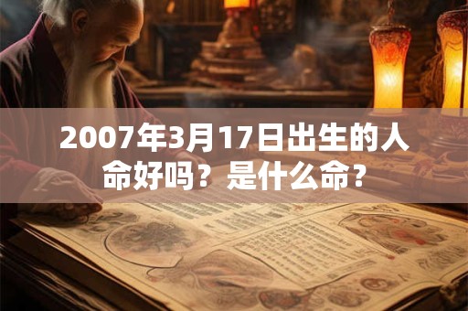 2007年3月17日出生的人命好吗?是什么命? 2007年3月17日出生的人命好吗?是什么命?