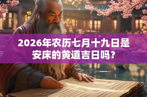 2026年农历七月十九日是安床的黄道吉日吗？