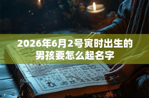 2026年6月2号寅时出生的男孩要怎么起名字 2026年6月2号寅时出生的男孩要怎么起名字