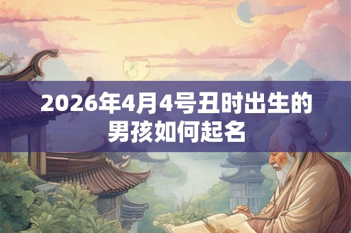2026年4月4号丑时出生的男孩如何起名