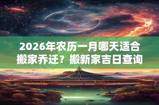 2026年农历一月哪天适合搬家乔迁？搬新家吉日查询