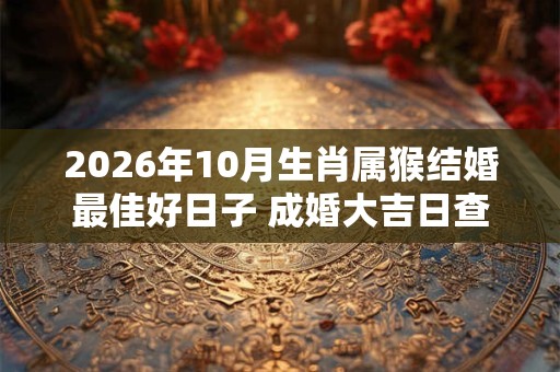 2026年10月生肖属猴结婚最佳好日子 成婚大吉日查询
