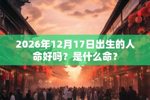 2026年12月17日出生的人命好吗?是什么命? 2026年12月17日出生的人命好吗?是什么命?