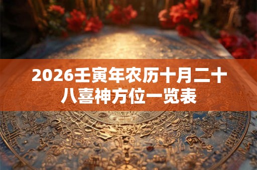 2026壬寅年农历十月二十八喜神方位一览表 2026壬寅年农历十月二十八喜神方位一览表