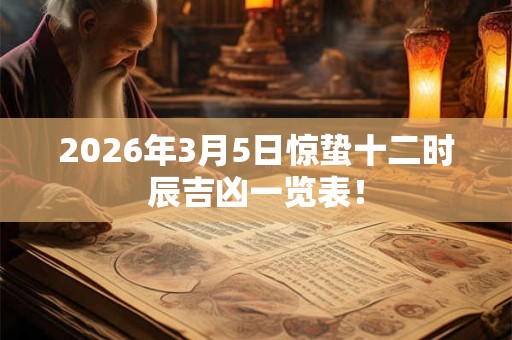 2026年3月5日惊蛰十二时辰吉凶一览表！
