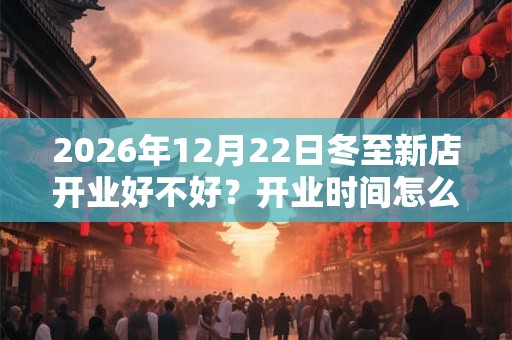 2026年12月22日冬至新店开业好不好？开业时间怎么选？