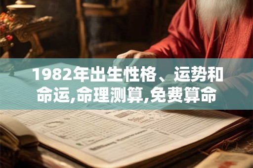 1982年出生性格、运势和命运,命理测算,免费算命