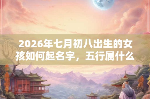 2026年七月初八出生的女孩如何起名字，五行属什么