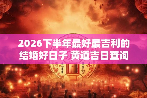 2026下半年最好最吉利的结婚好日子 黄道吉日查询