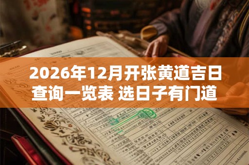 2026年12月开张黄道吉日查询一览表 选日子有门道 2026年12月开张黄道吉日查询一览表 选日子有门道