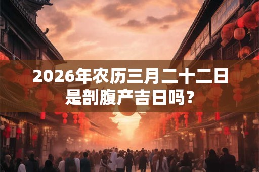 2026年农历三月二十二日是剖腹产吉日吗？