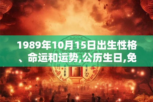 1989年10月15日出生性格、命运和运势,公历生日,免费算命