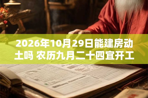2026年10月29日能建房动土吗 农历九月二十四宜开工吗