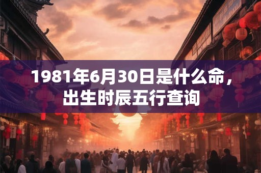 1981年6月30日是什么命，出生时辰五行查询