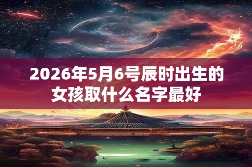 2026年5月6号辰时出生的女孩取什么名字最好