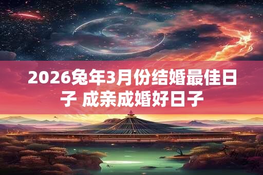 2026兔年3月份结婚最佳日子 成亲成婚好日子