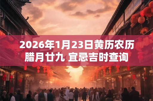 2026年1月23日黄历农历腊月廿九 宜忌吉时查询