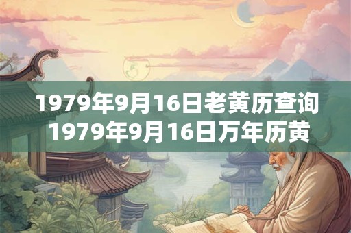 1979年9月16日老黄历查询 1979年9月16日万年历黄道吉日