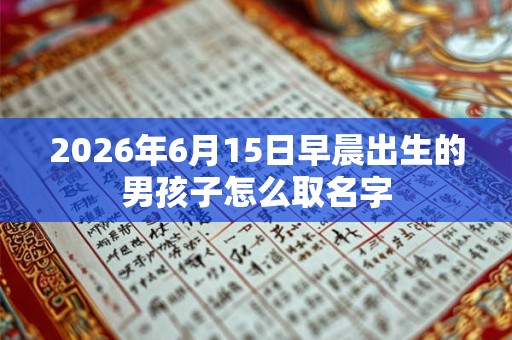 2026年6月15日早晨出生的男孩子怎么取名字