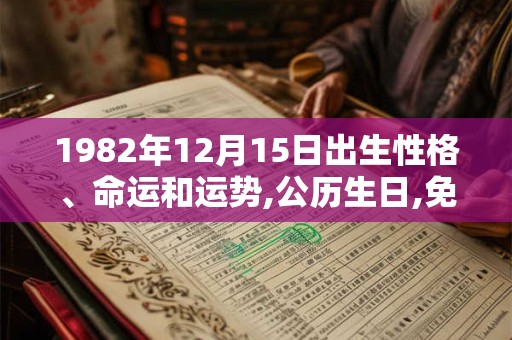 1982年12月15日出生性格、命运和运势,公历生日,免费算命