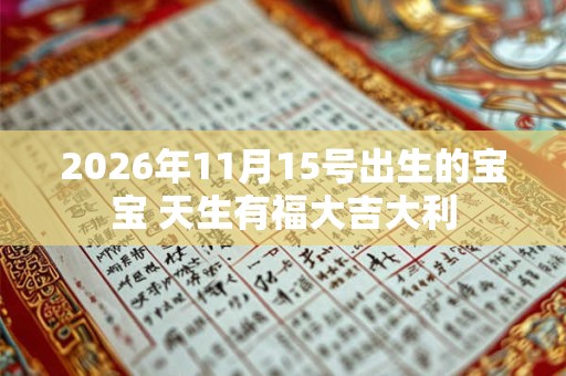 2026年11月15号出生的宝宝 天生有福大吉大利
