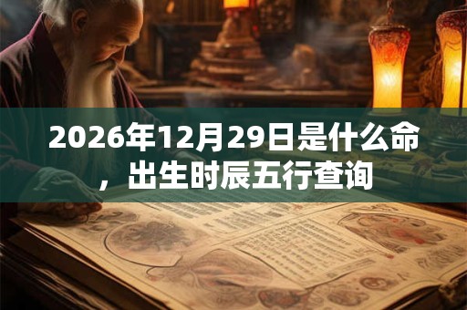 2026年12月29日是什么命,出生时辰五行查询 2026年12月29日是什么命,出生时辰五行查询