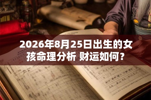 2026年8月25日出生的女孩命理分析 财运如何？