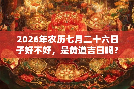 2026年农历七月二十六日子好不好，是黄道吉日吗？