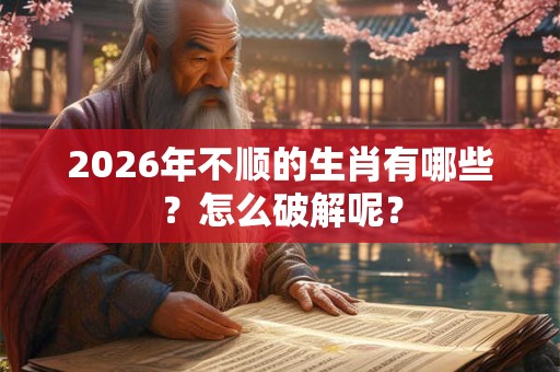 2026年不顺的生肖有哪些？怎么破解呢？