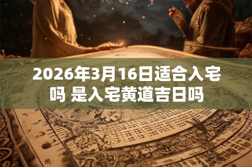 2026年3月16日适合入宅吗 是入宅黄道吉日吗