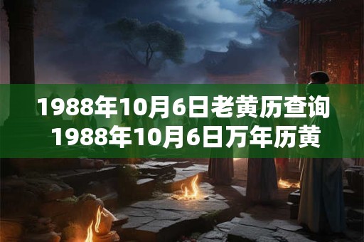 1988年10月6日老黄历查询 1988年10月6日万年历黄道吉日 1988年10月6日老黄历查询 1988年10月6日万年历黄道吉日