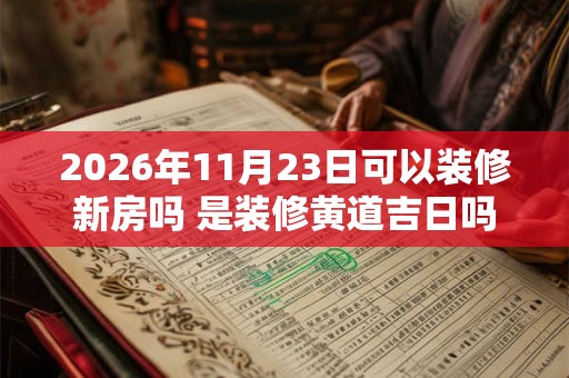2026年11月23日可以装修新房吗 是装修黄道吉日吗