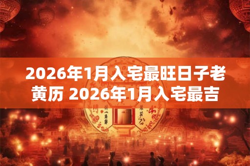 2026年1月入宅最旺日子老黄历 2026年1月入宅最吉利的日子
