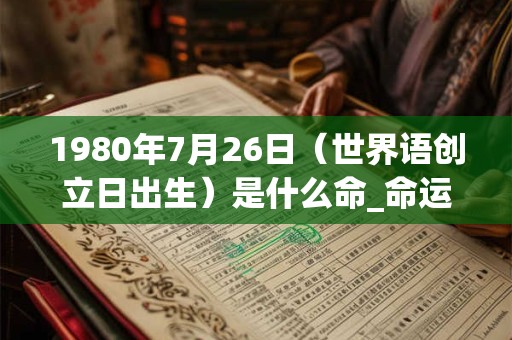 1980年7月26日（世界语创立日出生）是什么命_命运如何