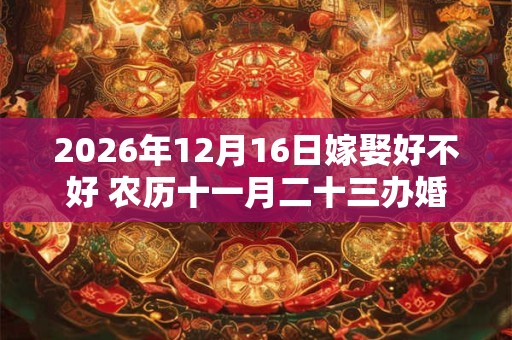 2026年12月16日嫁娶好不好 农历十一月二十三办婚事好吗