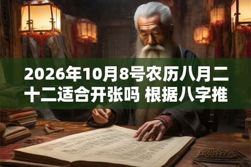 2026年10月8号农历八月二十二适合开张吗 根据八字推算