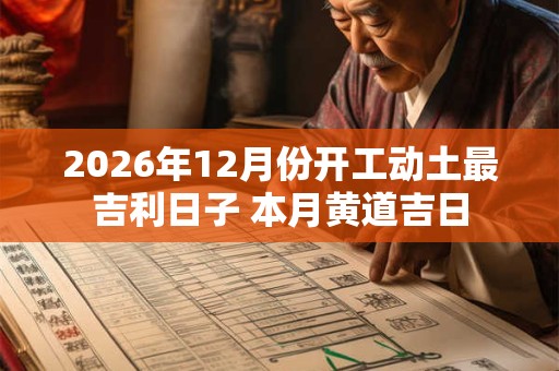 2026年12月份开工动土最吉利日子 本月黄道吉日