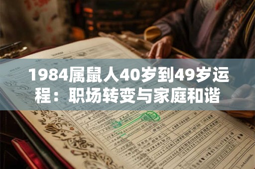 1984属鼠人40岁到49岁运程：职场转变与家庭和谐